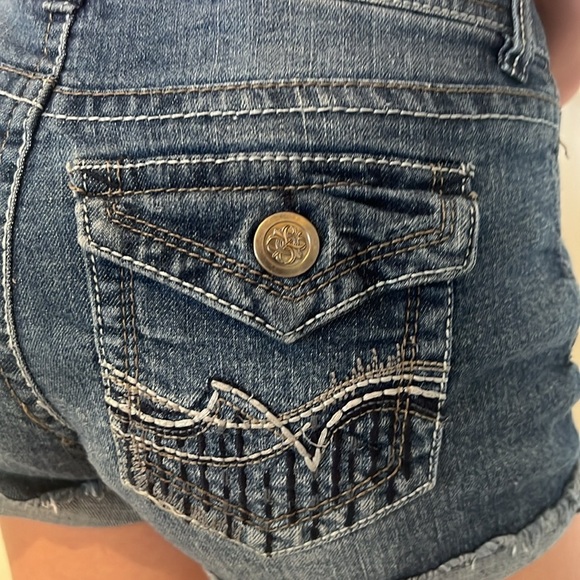 y2k denim low rise micro mini shorts Size 5 - Picture 3 of 9